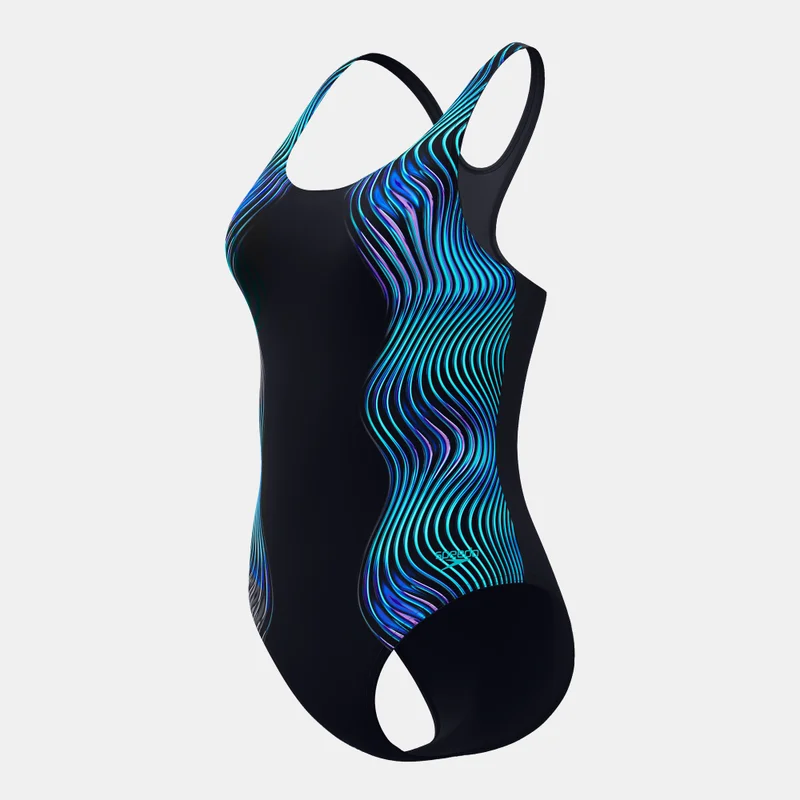 speedo Black Women's Medalist Printed One-Piece Swimsuit for Women | Best Price UAE